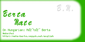 berta mate business card